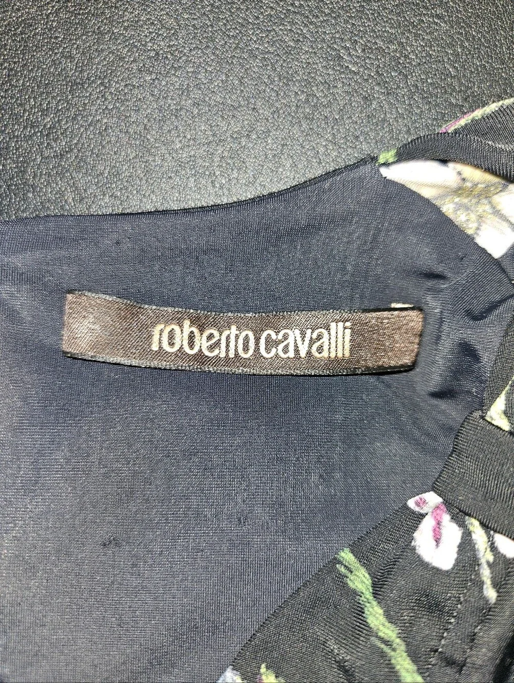 Roberto Cavalli Vintage Y2K Black Floral Mini Dress Size 44/ M